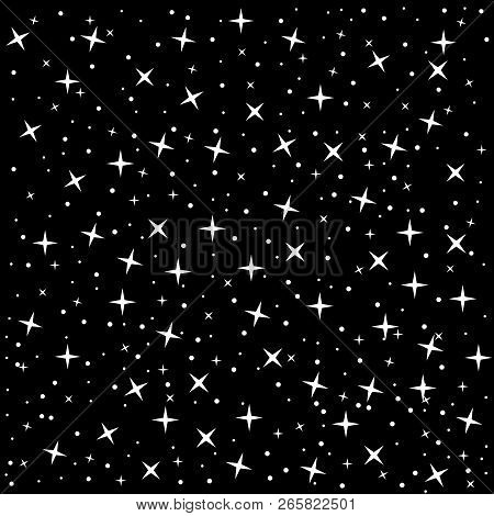 Seamless Pattern With Falling Snow. Cartoon Style.