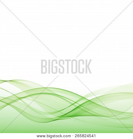 Abstract Background With Green Waves.layout For Advertising. Presentation Background