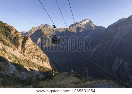 Cable Car From Les Deux Alpes To Venosc At Summer