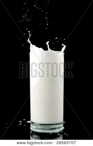 Splash dans un verre de lait