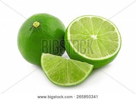 Fresh Lime Isolated On A White Background