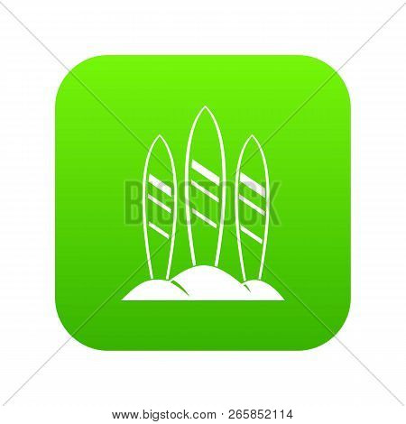 Serfing Board Icon Digital Green For Any Design Isolated On White Vector Illustration