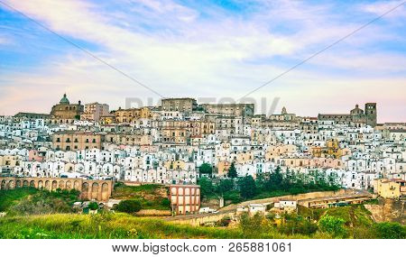 Ferrandina White Old Town Panoramic, View. Matera Province Basilicata, Italy, Europe