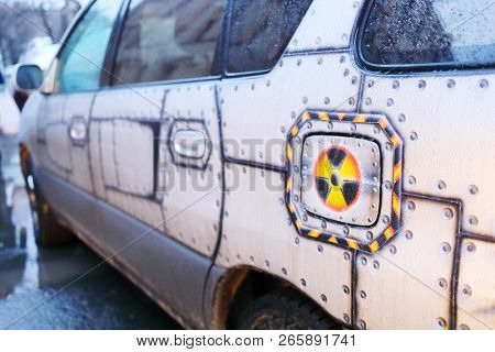 MOSCOW - JAN 6, 2018: Nuclear car by Bunker 42 Museum of the Cold War - military history museum and entertainment complex was founded in 2006