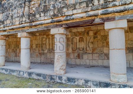 Columns Of The Nuns Quadrangle Cuadrangulo De Las Monjas Building Complex At The Ruins Of The Ancien