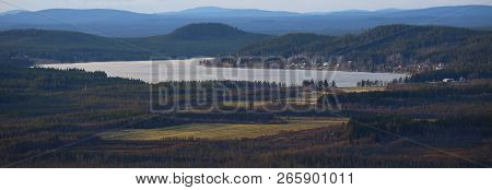 View On Lake Jarvtrasket In Norrbotten In Sweden