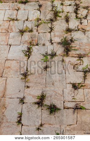 Detail Of The Stonework At The Nuns Quadrangle Cuadrangulo De Las Monjas Building Complex At The Rui