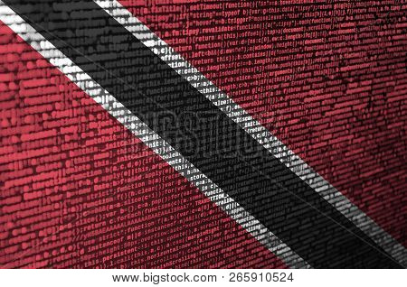 Trinidad And Tobago Flag  Is Depicted On The Screen With The Program Code. The Concept Of Modern Tec