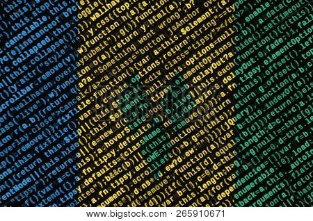 Saint Vincent And The Grenadines Flag  Is Depicted On The Screen With The Program Code. The Concept 