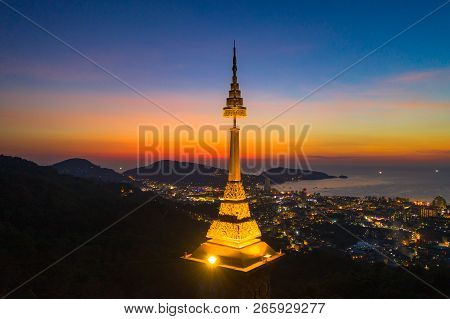 The Tomb Of Phra That Phanom Pagoda Style At Doi Thepnimit Temple On The Top Of Patong Mountain.
Lig
