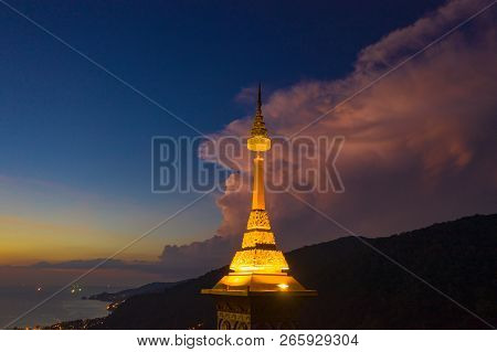 The Tomb Of Phra That Phanom Pagoda Style At Doi Thepnimit Temple On The Top Of Patong Mountain.
Lig