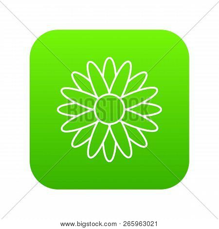 Honey Flower Icon Green Isolated On White Background