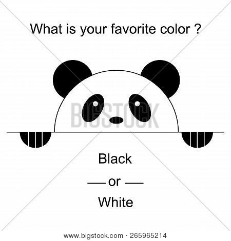 Vector Illustration. Cute Panda With Paws. Sign Of Looking Out Panda. Simple Sign Of Pand.- Design T