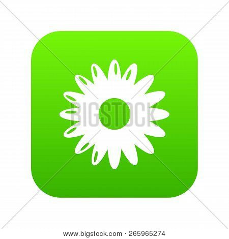 Honey Flower Icon Green Isolated On White Background