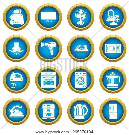 House Appliance Icons Set. Simple Illustration Of 16 House Appliance Icons For Web