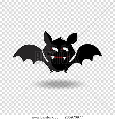 Halloween Clip Art Character Of Happy Flittermouse For Kids Party Holiday Greeting Card, Invitation 