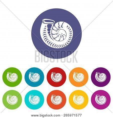 Round Shell Icon. Simple Illustration Of Round Shell Icon For Web