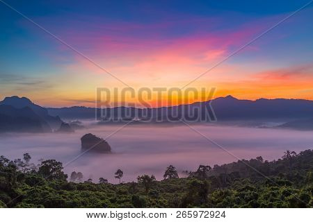 Beautiful Mountain View Of Phu Langka National Park Thailand