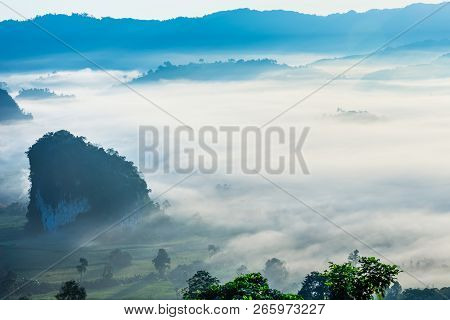 Beautiful Mountain View Of Phu Langka National Park Thailand