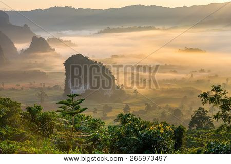 Beautiful Mountain View Of Phu Langka National Park Thailand