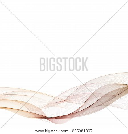 Brown Wave. Vector Layout For Advertising. Abstract Illustration