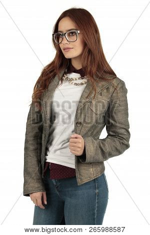 Sexy Preppy, Fashion Geek Girl Ready For Your Design
