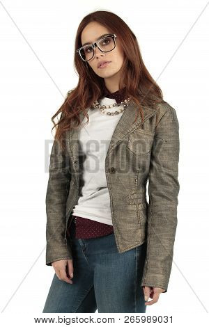 Sexy Preppy, Fashion Geek Girl Ready For Your Design