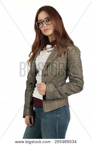 Sexy Preppy, Fashion Geek Girl Ready For Your Design