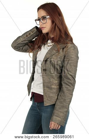 Sexy Preppy, Fashion Geek Girl Ready For Your Design