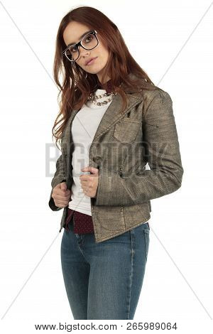 Sexy Preppy, Fashion Geek Girl Ready For Your Design