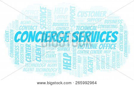 Concierge Services Word Cloud. Wordcloud Made With Text Only.