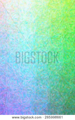 Illustration Of Green And Blue Impressionist Pointlilism Vertical Background Digitally Generated.