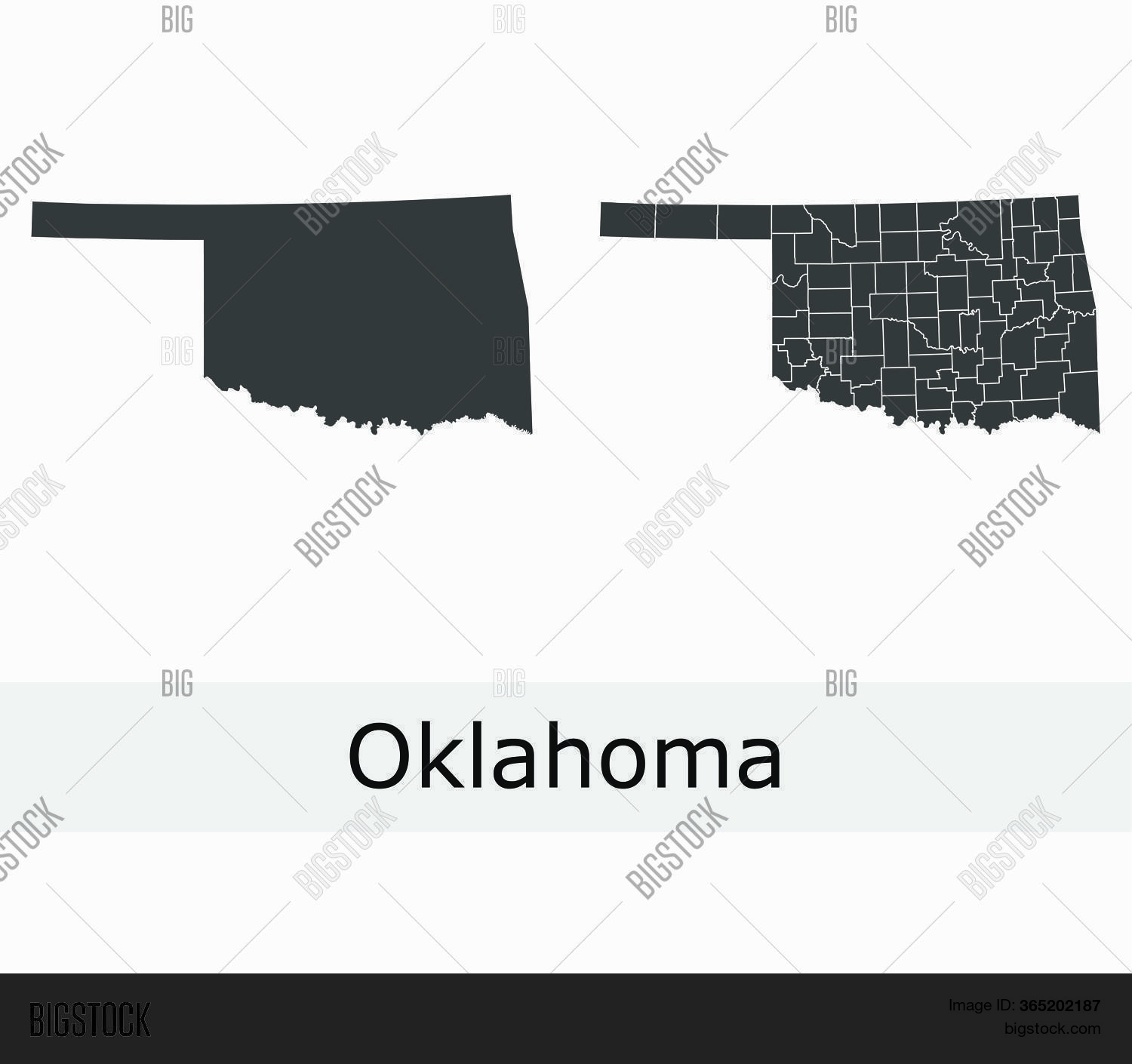 Oklahoma Maps Vector Vector &amp; Photo (Free Trial) | Bigstock