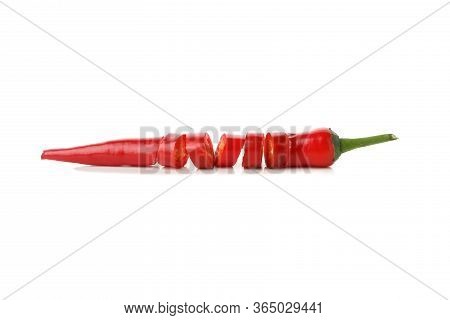 Chopped Chilli Pepper Isolated On White Background