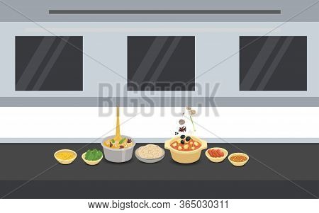 The Robot Cooking Food In The Restaurant