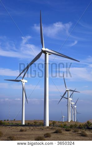 Produzione di energia pulita con turbine eoliche gigante