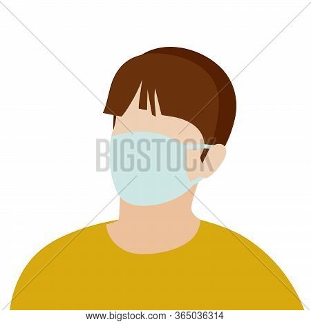 Man In Medical Protective Mask. Healthy Lifestyle, Medicine, Protection, Epidemic, Concept Of Health