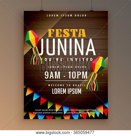 Flyer Design For Festa Juinina Festical Season Vector Design Illustration
