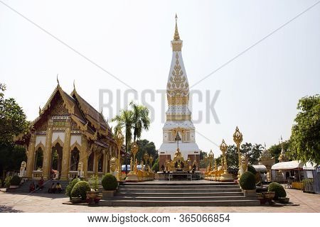 Pagoda Or Stupa Of Wat Phra That Phanom Temple For Foreign Traveler And Thai People Travel Visit And