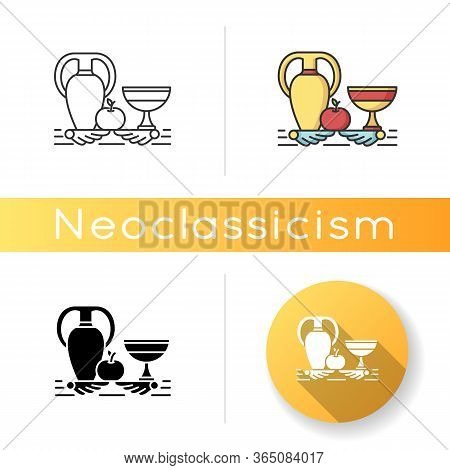 Neoclassicism Icon. Western Cultural Movement. Classical Antiquity Visual Art. Still Life. Ancient G