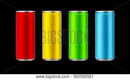 Blank Metallic 250ml Aluminum Soda Can With Clipping Path. Packaging Empty Mockup Aluminium Containe