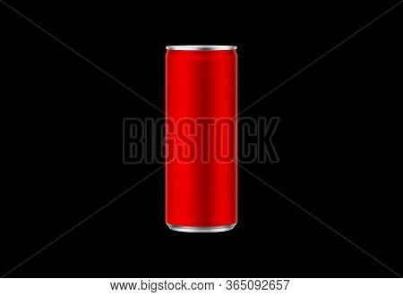 Blank Metallic 250ml Aluminum Soda Can With Clipping Path. Packaging Empty Mockup Aluminium Containe