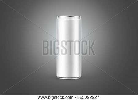 Aluminum Slim Can Isolated On Background. Soda Can Mock Up Good Use For Design Drink, Beer, Soda, Ju