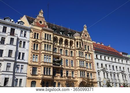 Vienna City, Austria - Street View Old Residential Architecture In Mariahilf District.
