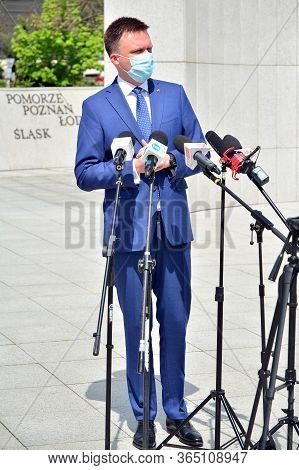 Warsaw, Poland. 7 May 2020. Press Conference Of The Candidate For The Office Of The President Of Pol