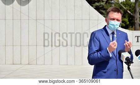 Warsaw, Poland. 7 May 2020. Press Conference Of The Candidate For The Office Of The President Of Pol