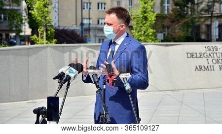 Warsaw, Poland. 7 May 2020. Press Conference Of The Candidate For The Office Of The President Of Pol