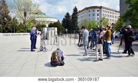 Warsaw, Poland. 7 May 2020. Candidate For The Office Of Polish President Szymon Holownia. View Of Pr