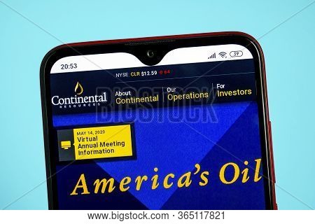 Berdyansk, Ukraine - May 7, 2020: Illustrative Editorial Of Continental Resources Inc Website Homepa