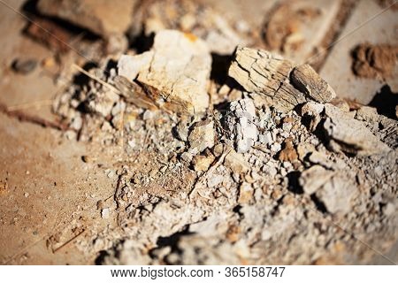 Disintegrating rubbles or stone, Shallow depth of field macro. 